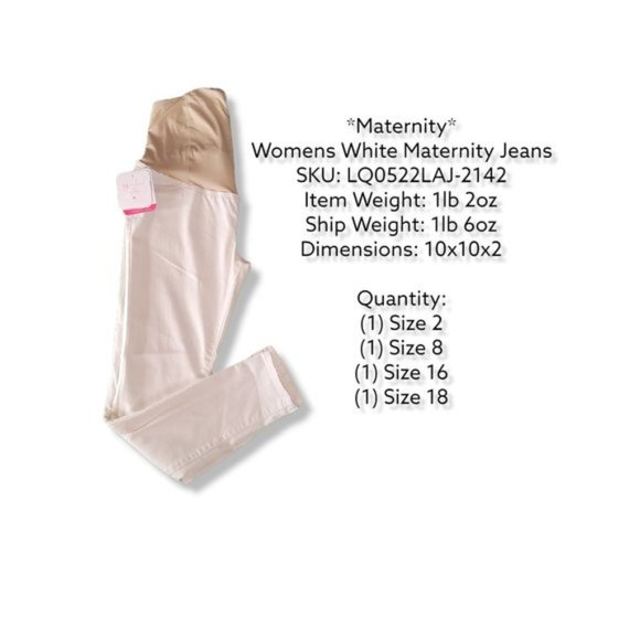 Isabel Maternity by Ingrid & Isabel Women's White Skinny Maternity Jeans Size 2 - Picture 7 of 7